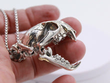 Load image into Gallery viewer, 925 Sterling Silver Hallmarked  Large Cow Bull Animal Carcass Skull  Pendant