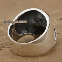 Load image into Gallery viewer, Highly Polished 925 Hallmarked Sterling Silver Mens Biker Ring