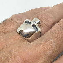 Load image into Gallery viewer, Highly Polished 925 Hallmarked Sterling Silver Mens Biker Ring