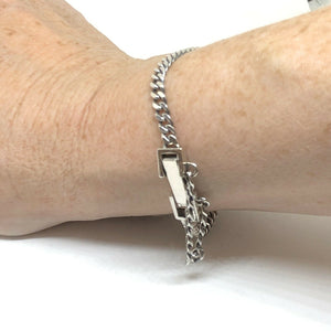 Ladies 925 Sterling Silver Hallmarked Cuban Chain Link Bracelet