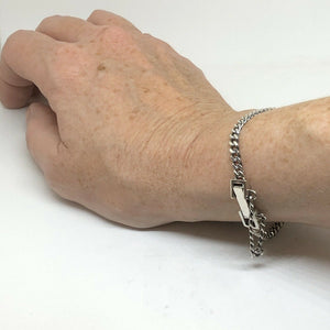 Ladies 925 Sterling Silver Hallmarked Cuban Chain Link Bracelet