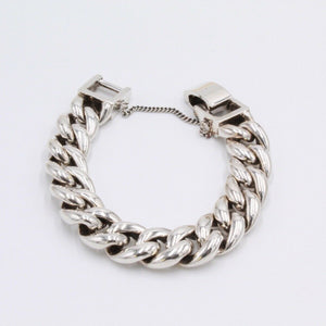 925 Sterling Silver Hallmarked Round Cuban Link Chunky Heavy Bracelet