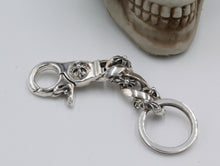 Load image into Gallery viewer, Solid 925 Silver Fleur De Lys Keyring Keychain Hallmarked