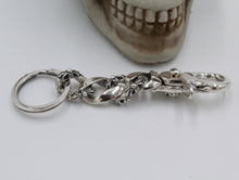 Load image into Gallery viewer, Solid 925 Silver Fleur De Lys Keyring Keychain Hallmarked