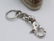 Load image into Gallery viewer, Solid 925 Silver Fleur De Lys Keyring Keychain Hallmarked