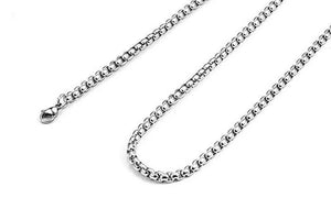 2mm 3mm 4mm 5mm Rolo Box Chain Lobster Clasp 316L Stainless Steel Necklace 60cm