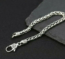 Load image into Gallery viewer, 925 Sterling Silver Hallmarked Mens Wheat Link Bracelet