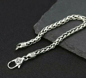 925 Sterling Silver Hallmarked Mens Wheat Link Bracelet