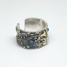 Load image into Gallery viewer, Hallmarked Mens or  Womens 925 Sterling Silver Half Skull Ring