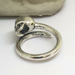 Hallmarked 925 Sterling Silver Skull Wrap Ring