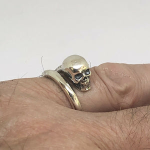 Hallmarked 925 Sterling Silver Skull Wrap Ring