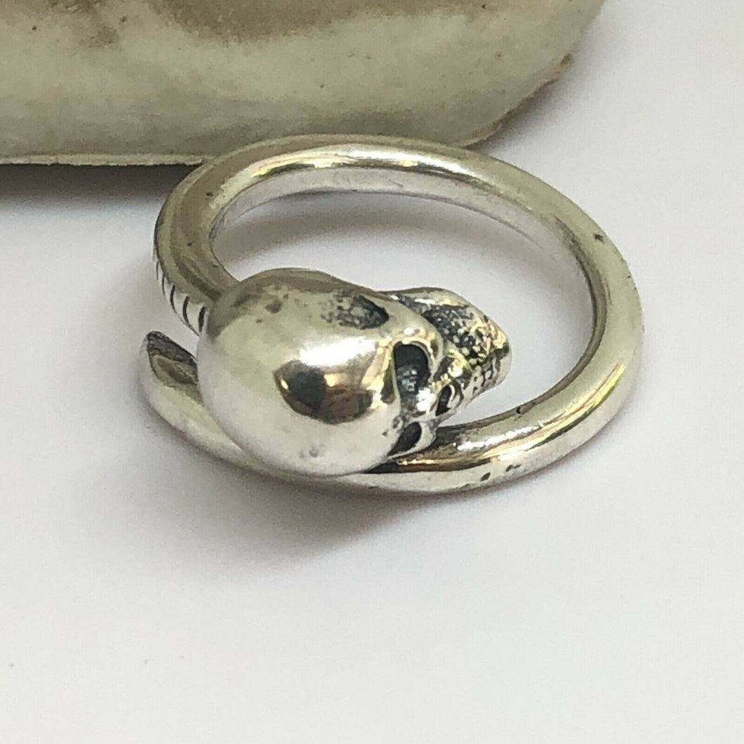 Hallmarked 925 Sterling Silver Skull Wrap Ring