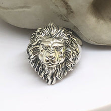 Load image into Gallery viewer, Hallmarked  925 Sterling Silver Lion Head Ring