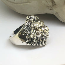 Load image into Gallery viewer, Hallmarked  925 Sterling Silver Lion Head Ring