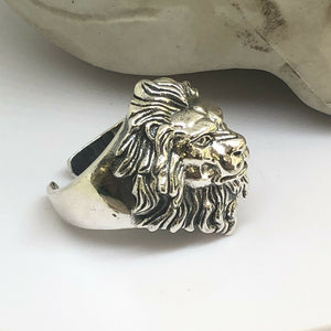 Hallmarked  925 Sterling Silver Lion Head Ring