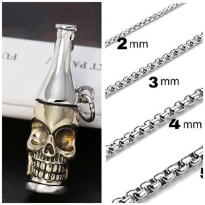 Hallmarked 925 silver Skull Bottle pendant