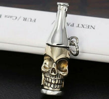 Load image into Gallery viewer, Hallmarked 925 silver Skull Bottle pendant