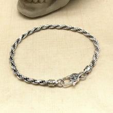 Load image into Gallery viewer, 925 Sterling Silver Hallmarked Mens 5mm Rope Bracelet