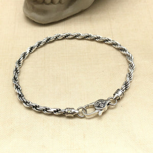 925 Sterling Silver Hallmarked Mens 5mm Rope Bracelet