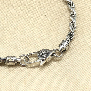 925 Sterling Silver Hallmarked Mens 5mm Rope Bracelet