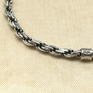 925 Sterling Silver Hallmarked Mens 5mm Rope Bracelet