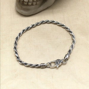 925 Sterling Silver Hallmarked Mens 5mm Rope Bracelet