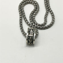 Load image into Gallery viewer, 925 Sterling Square Skull Pendant Necklace Hallmarked