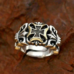 925 Sterling Silver Hallmarked Maltese Cross Ring (sizeable)