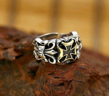 Load image into Gallery viewer, 925 Sterling Silver Hallmarked Maltese Cross Ring (sizeable)