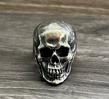 Load image into Gallery viewer, Oxidised 925 Sterling Silver High Detailed Skull Ring