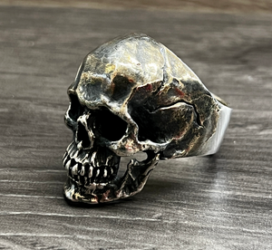 Oxidised 925 Sterling Silver High Detailed Skull Ring