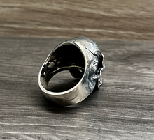 Load image into Gallery viewer, Oxidised 925 Sterling Silver High Detailed Skull Ring