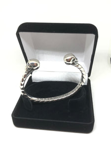 Solid Heavy 925 Hallmarked Sterling Silver Skull Bangle 73g