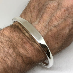 Solid 925 Sterling Silver Hallmarked  Heavy Identity Torque Bangle