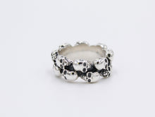 Load image into Gallery viewer, Solid 925 Sterling Silver Hallmarked  Skull Dominant Ring Thin Band