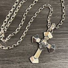 Load image into Gallery viewer, Heavy sterling silver skull cross and chain