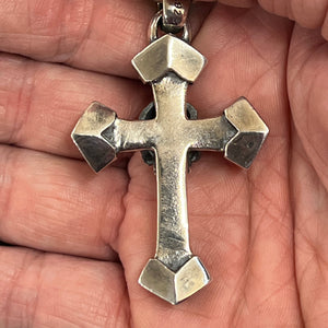 Heavy sterling silver skull cross and chain