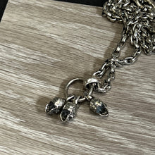 Load image into Gallery viewer, 925 Sterling Silver 3 Skulls Pendant and 70cm Chain