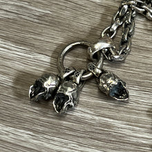 Load image into Gallery viewer, 925 Sterling Silver 3 Skulls Pendant and 70cm Chain