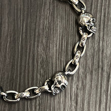 Load image into Gallery viewer, 925 Sterling Silver Skull Bracelet