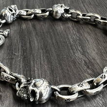 Load image into Gallery viewer, 925 Sterling Silver Skull Bracelet