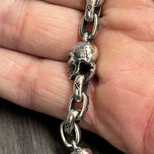 Load image into Gallery viewer, 925 Sterling Silver Skull Bracelet