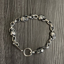 Load image into Gallery viewer, 925 Sterling Silver Skull Bracelet