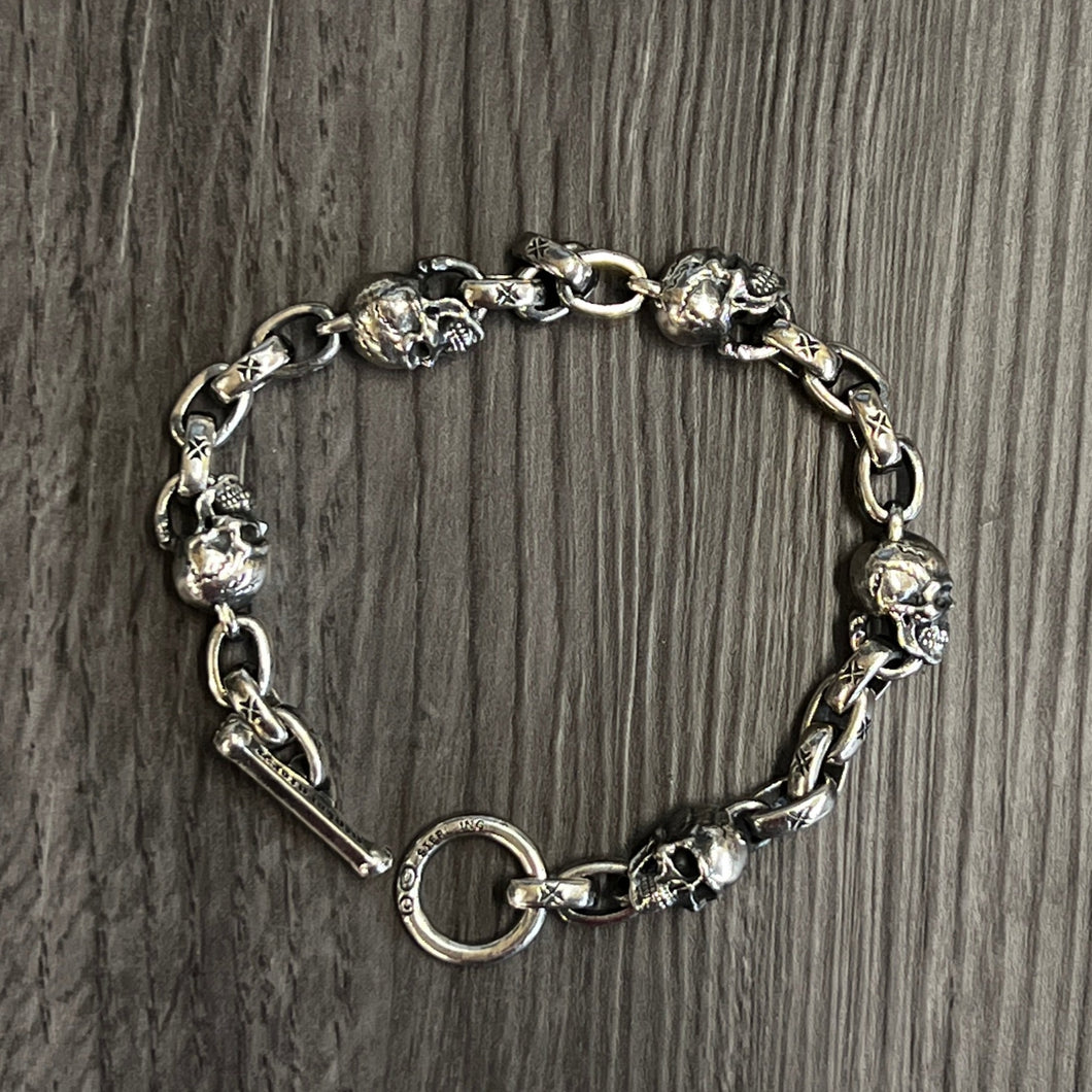 925 Sterling Silver Skull Bracelet