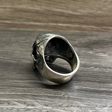 Load image into Gallery viewer, Oxidised 925 Sterling Silver High Detailed Skull Ring