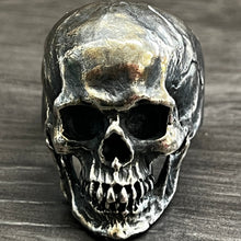 Load image into Gallery viewer, Oxidised 925 Sterling Silver High Detailed Skull Ring