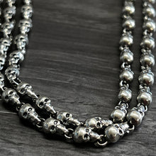 Load image into Gallery viewer, 925 Hallmarked Sterling Silver Skull Chain Necklace