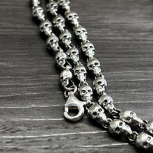 Load image into Gallery viewer, 925 Hallmarked Sterling Silver Skull Chain Necklace