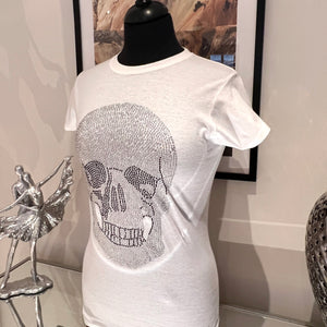 Women's Rhinestone Skull T shirt