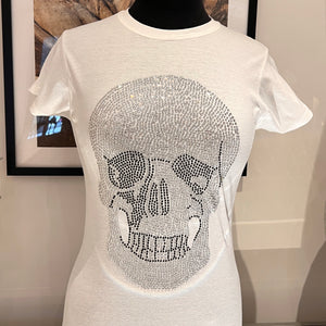 Women's Rhinestone Skull T shirt